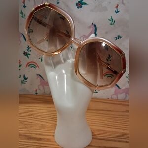 SUPER RARE Vintage 70s Ted Lapidus Brigitte Bardot Peach Retro Sunglass Frames